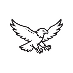 Flying Eagle Bold Line Illustration