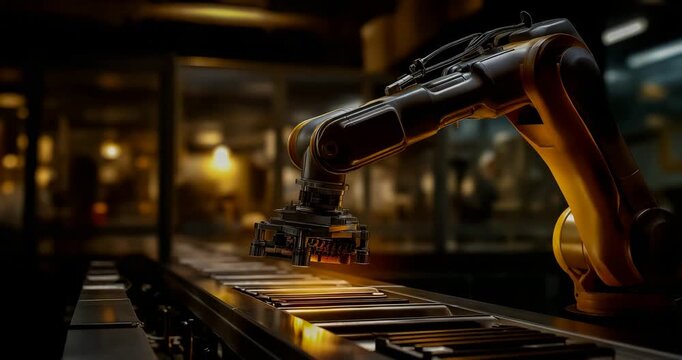 Automated Manufacturing Arm Paused on Empty Production Line