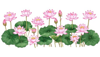 Obraz premium Pink lotus flowers in a pond