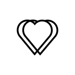 Heart clip art design on plain white transparent isolated background for card, shirt, hoodie, sweatshirt, apparel, tag, mug, icon, poster or badge