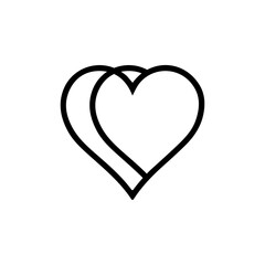 Heart clip art design on plain white transparent isolated background for card, shirt, hoodie, sweatshirt, apparel, tag, mug, icon, poster or badge