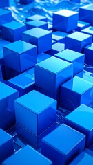 Obraz premium Abstract pattern of blue cubes