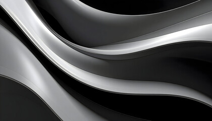 Abstract Metallic Wave Background with Light Reflections and Dynamic Curves