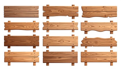 Obraz premium Wooden sign boards collection