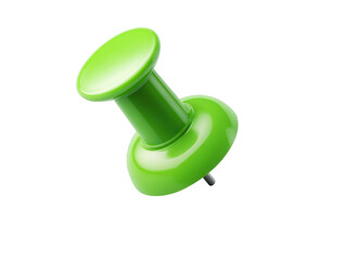 Green pushpin on a white background, jpeg, png, transparent
