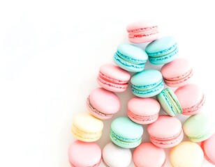 Obraz premium Pastel macarons arranged in a triangle