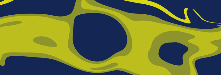 Abstract yellow and deep blue forms flow and intertwine, creating layered, organic shapes and dynamic contours. A vibrant modern composition.