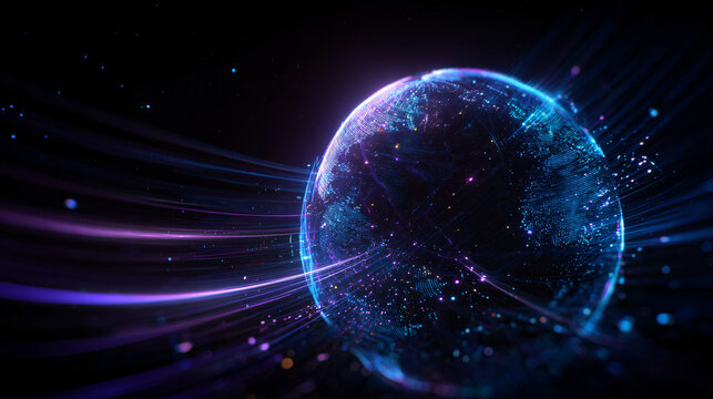 Futuristic Glowing Space Sphere