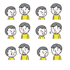 男の子と男性会話アイコン