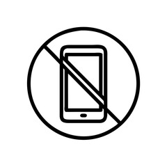 A simple and clear symbol indicating the prohibition of cell phones