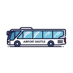 Side view of a simple airport shuttle bus illustration.