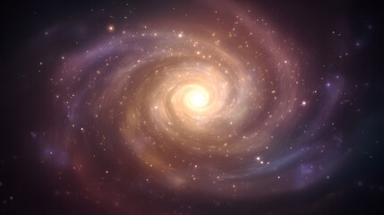 A spiral galaxy shines brightly in a vast expanse of space, illuminated by its central star.