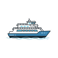 Obraz premium Illustration of a ferry boat on the water.