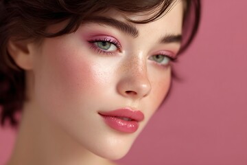 Fototapeta premium Portrait of young woman with make up