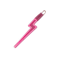 Obraz premium Pink lightning bolt keychain acrylic material modern style vibrant color unique accessory playful design lightweight fun energetic suitable for bag or keys
