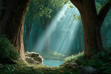 Misty morning in the forest