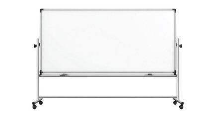 Blank White Mobile Whiteboard With Aluminum Frame On Transparent Background, PNG