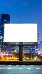 Obraz premium Blank billboard at night in city