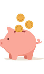 Obraz premium piggy bank and coins