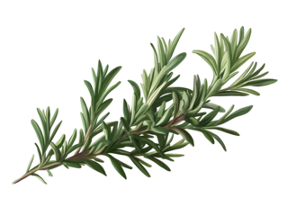 Fresh rosemary sprig isolated on transparent background