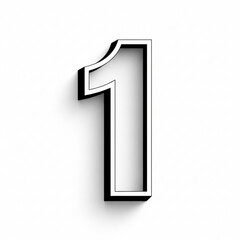 The number one isolated on white background
