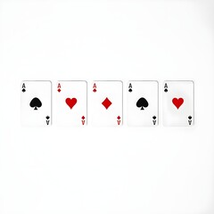 Four aces sit stacked against a white background, representing the gamble of luck and the thrill of winning at a card game