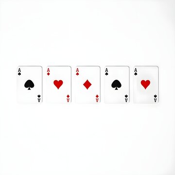 Four aces sit stacked against a white background, representing the gamble of luck and the thrill of winning at a card game