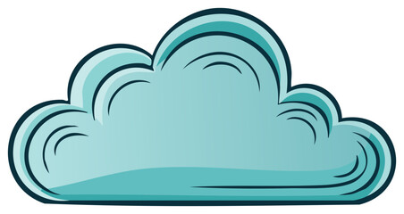 Fototapeta premium Whimsical Blue Cloud Cartoon Illustration Weather Element Symbol Decoration