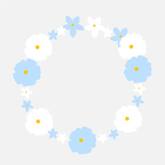 Cute Pastel Floral Wreath Clipart