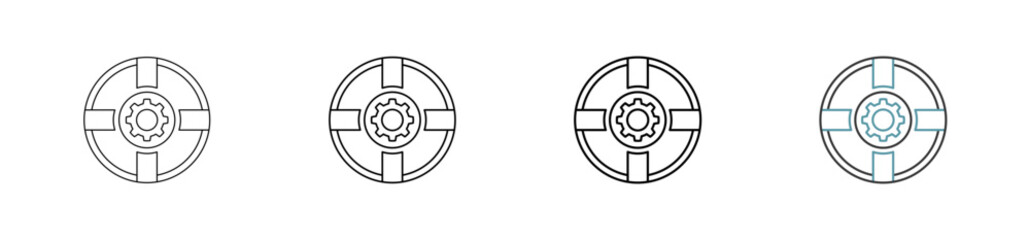 Support help icon set outline style with various sizes