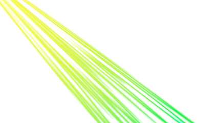 Green glowing diagonal light beams with transparent background
