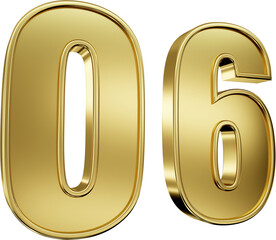 numeros 3d com textura em dourado efeito ouro 
