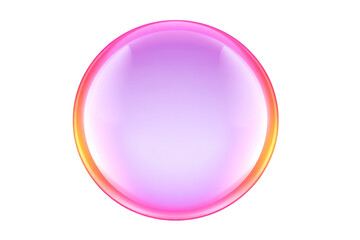 Fototapeta premium Glossy pink purple bubble with soft gradient, shiny surface, and transparent effect, isolated on transparency background, evokes playful and dreamy mood, perfect for design elements