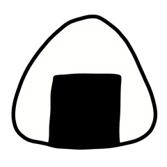 手描き線画の可愛いおにぎりのイラスト