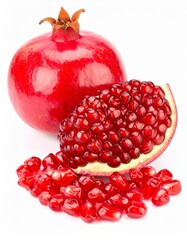 pomegranate isolated on white