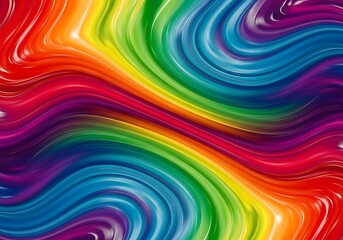 Naklejka premium Iridescent chromatic flow of fluid acrylic color with a wavy motion effect