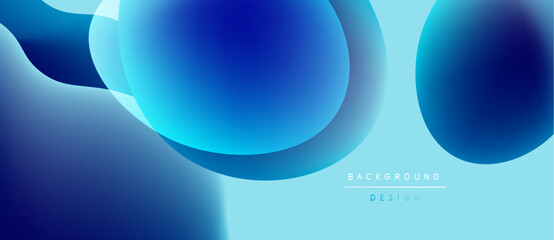 Abstract blue background. Overlapping shapes create dynamic flow, smooth gradients, modern design elements. Minimalist aesthetic.