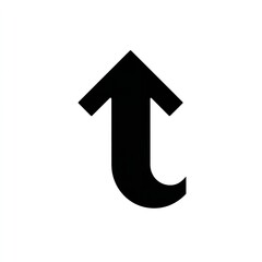 Elegant Black Arrow Icon Pointing Up with a Smooth Curved Bottom Design.