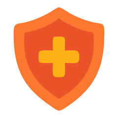Fototapeta premium Health Initiatives Awareness Icon with Shield Design in Orange and Yellow Colors