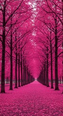 Fototapeta premium Pink Blossom Avenue