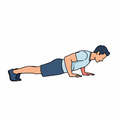 Obraz premium Fit man performing push-ups strengthening body for peak performance and health