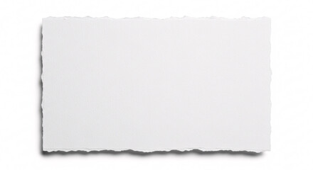 Obraz premium A plain white piece of paper with a rough edge is laying flat on a white surface casting a shadow on transparent background