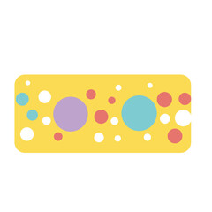 Yellow rectangle with colorful dots, playful and modern design, perfect for backgrounds, decoration, kids, creative projects.