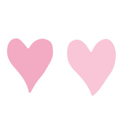 Cute illustration of two pink hearts, symbolizing love, romance, affection, happiness, and romantic celebration decoration design.