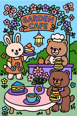 Cute animal friends at Garden Cafe