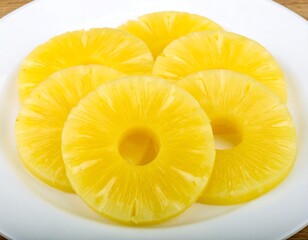 Pineapple rings on a plate