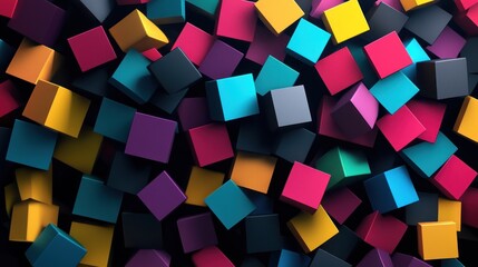 Obraz premium Abstract geometric pattern of many colorful cubes