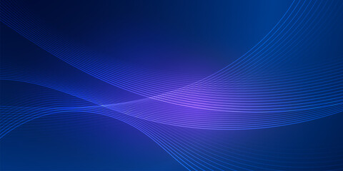 Blue-purple tone technology background vector illustration. Gradient geometric curves represent movement and innovation. For digital design, advertising and futuristic websites.