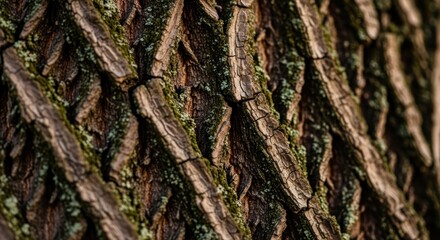 Obraz premium Intricate patterns of tree bark create an intriguing textural landscape detail
