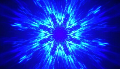 Abstract radial blue light explosion